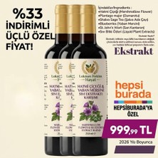 3 x 250 ml Hatmi Çiçeği & Yaban Mersini Sıvı Ekstraktı Karışımı Lokman Hekim Hayat