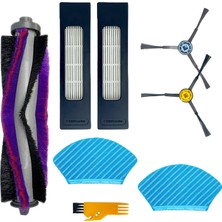 Voli Midea M7 ve M7 Pro Uyumlu Mop Bezli Yedek Fırça Filtre Mop Seti Toplam 8 Parça