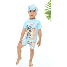 Neat Kids Erkek Çocuk Bluey 3 Parça Bone Tişört Şort Mayo Takımı