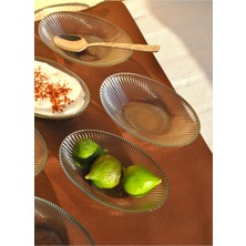 Qualitev 6 Adet Cam Sunum Mini Kayık Tabak Meze Tabağı 15 cm Çerez Kasesi