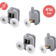 Eym 4 Lü Duşakabin Tekerleği Seti 24 mm Çapında Modern Tasarım ve Kolay Temizlik Özellikli
