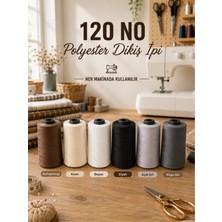 dm dikişmarket 120 No 6’lı Dikiş İpi Seti – Her Dikişte Güçlü ve Pürüzsüz Dikiş Kahve ve Gri tonları