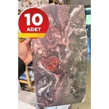 BienHome 10 Adet, 30X60CM Bordo, Gri, Antrasit, Mor ve Beyaz Renkli Mermer Desenli Kendinden Yapışkanlı Banyo Pvc Duvar Paneli