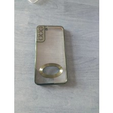 Camkapak Aksesuar Samsung Galaxy S 22 Plus  Yeşil Kamera Lensli Kılıf Modeli