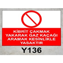 Baysan Yangın Kibrit Çakmak Yakarak Gaz Kaçağı Aramak Kesinlikle Yasaktır Uyarıcı Levha