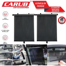 Carub Oto Güneşlik Yan Cam Perde 36X54 cm Makaralı Otomatik Siyah 2\'li Set BR4955702