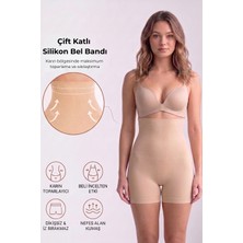 Womenmade Kadın Ten Rengi Yüksek Bel Kısa Paçalı Korse Sıkılaştırıcı ve Toparlayıcı