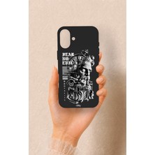 Vip Case iPhone 16 Plus Uyumlu Fear No Evil Desenli Silikon Kılıf