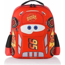 Elit Cars 3D Kabartmalı Kırmızı Anaokulu Sırt Çantası