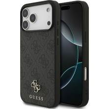 iPhone 18 Pro Max Kılıf Guess Orjinal Lisanslı M-Safe Şarj Özellikli Small 4g Classic Kapak Siyah