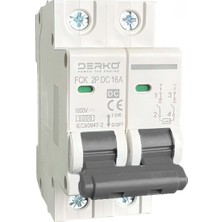 Derko  6 Adet 2 Kutup  Dc 10KA 16 Amper C Tipi Otomatik Sigorta (500V Dc)