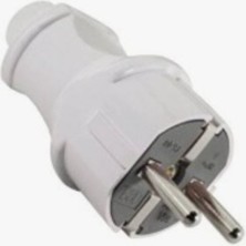 Zirvesan Topraklı Erkek Fiş Beyaz Elektrik Fişi