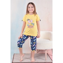 Formo Kız Çocuk %100 Doğal Pamuk Kısa Kollu Kaprili Kaliteli Pijama Takımı