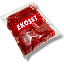 Ekoset Kauçuk Renkli Paket Ambalaj Toka Maydonoz Lastiği Kırmızı 40 mm 1000'LI