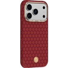 iPhone 18 Pro Max Kılıf M-Safe Özellikli Benks Armorpro Armoredge X9 Serisi Kevlar Karbon Kırmızı