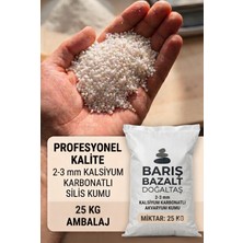 Barış Bazalt Doğaltaş 25 kg 2-3 mm Beyaz Akvaryum Kumu Kalsiyum Karbonatlı Silis Kumu Dekoratif Akvaryum Taban Kumu