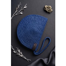 Linahouse Yarım Ay Formlu Kadın Kordon Portföy ve Clutch Çanta - Saks Mavisi