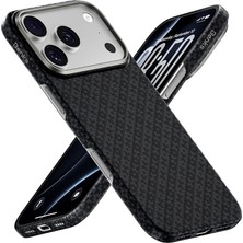 iPhone 18 Pro Max Kılıf M-Safeli Benks Armorair Armorgrid Yüksek Çerçeveli C1 Kevlar Karbon Siyah