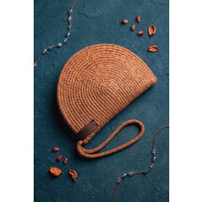 Linahouse Yarım Ay Formlu Kadın Kordon Portföy ve Clutch Çanta - Taba