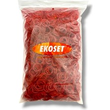 Ekoset Kauçuk Renkli Paket Ambalaj Toka Maydonoz Lastiği Kırmızı 1Kg 40 mm