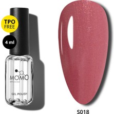 Momo Professional Kalıcı Oje S018, Simli Gül Kurusu, 4 ml
