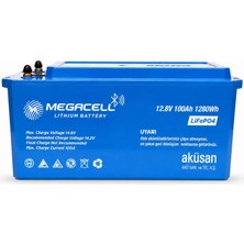 Megacell 12.8V 100AH Lifepo4 Lityum Demir Fosfat Akü - Lithium Akü