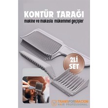 Modacar Kuaför Berber Kavisli Kontur Kesim Tarağı 2 Li Set