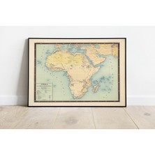 Brf Store Su Store Afrika 1850 Haritası Sanatsal Duvar Dekorasyon Poster 60X90CM.