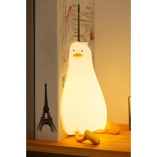 Brf Store Su Store Çocuk Bebek Odası Yatan Ördek Figür Gece Lambası LED Işık Sevimli Figürlü Dokunmatik Şarjlı