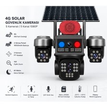 Cenova CN-8419G 4g Solar Güvenlik Kamerası 5 Kameralı 5 Kanal 1080P | 10X Optik Zoom | 16000MAH | Sım Kartlı | Ptz | 40M Gece Görüş