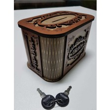 Brf Store Su Store Tip Box Bahşiş Tip Kutusu Ahşap Kumbara Anahtarlı Kilitli