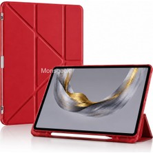 Monsgeek Samsung Galaxy Tab S9 Plus SM-X810 / S10 Plus Sm - X820 / S9 Fe Plus 12.4 Inç X610 Uyumlu Kapaklı Standlı Kalem Bölmeli Darbelere Dayanıklı Tablet Kılıfı
