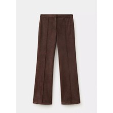 Mango Dikişli süet pantolon