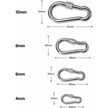 Formsan Adilon Vidalı Karabina / 6mm / Yaylı Vidalı / 5 Adet