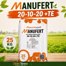 Manufert 20-10-20+Te Ithal Toz Npk Gübresi 25KG