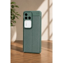 bbtech Vivo V30 ile Uyumlu Deri Dokulu Kamera Korumalı Darbe Emici Tpu Kaymaz Silikon Kılıf