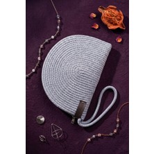 Linahouse Yarım Ay Formlu Kadın Kordon Portföy ve Clutch Çanta - Taş Rengi