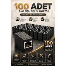 Derwell 100 Adet RJ45 Dişi - Dişi Ek Adaptör Internet Ethernet Lan Kablosu Uzatma Aparatı Konnektörü Çoğaltıcı Dönüştürücü Soket Güçlü Bağlantı Kesintisiz Veri Iletimi Çoklu Paket Seti
