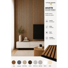 Akustik Duvar Paneli Çıtalı Mdf Ahşap Ses Yalıtımlı Dekoratif Duvar Kaplama Slat Wall Panel Keçeli Tv Arkası Dekor Kaplama 100X280 cm Teak
