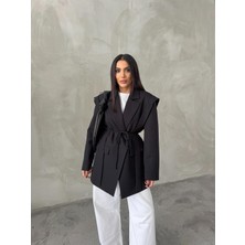 Molly Nelly Kadın Bağcık Detaylı Yan Panelli Oversize Ceket