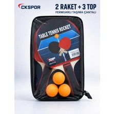 Ckspor 2’li Masa Tenisi Raketi Seti 3 Top ve Fermuarlı Taşıma Çantalı Ping Pong Seti