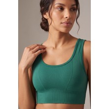 Womenmade Kadın Yeşil Renkli Spor Büstiyeri Dikişsiz