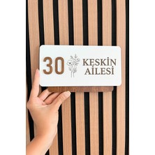 Kuzeylina Kişiye Özel Kapı Numarası ve Isimlik | Ahşap Daire Kapı Numarası | 26 cm 15 cm