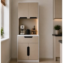 Mobilyacın Ledli Kahve Köşesi Dolabı - %100 Mdf-80 cm