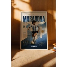 E2 Nova Maradona Arjantin Çerçeveli Tablo Premium Futbolcu Tabloları Lüks Salon Duvar Dekorasyonu