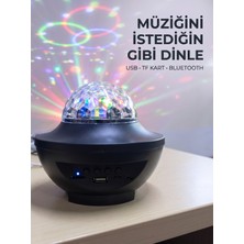Bluetooth Müzikli Disko Işığı Rgb Parti Projektörü Dahili Hoparlör USB Micro Sd Destekli - Lisinya