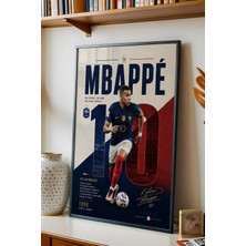 E2 Nova Mbappe Çerçeveli Tablo Lüks Futbolcu Duvar Posteri Premium Odası Dekoru Sporcu Hediyesi