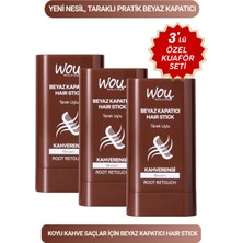 WOU World of Unique 3 Adet Beyaz Kapatıcı Tarak Uçlu Saç Stick/koyu Kahve.anında Kapatıcı