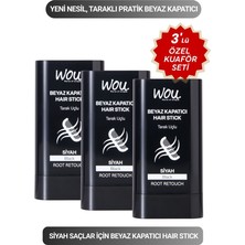 WOU World of Unique 3 Adet.beyaz Kapatıcı Tarak Uçlu Saç Stick/siyah.anında Kapatıcı