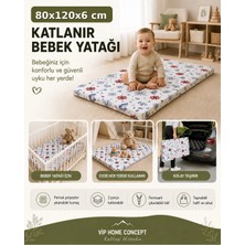 Katlanır Çocuk Yatağı Sünger Yer Yatağı Oyun Minderi Taşınabilir 80X120X6 Cm-Marin